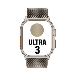 Apple Watch Ultra 3 - Reloj Inteligente GPS + Cellular, 49mm, Caja Titanio Natural con Correa Milanese M - MEWY4QL/A